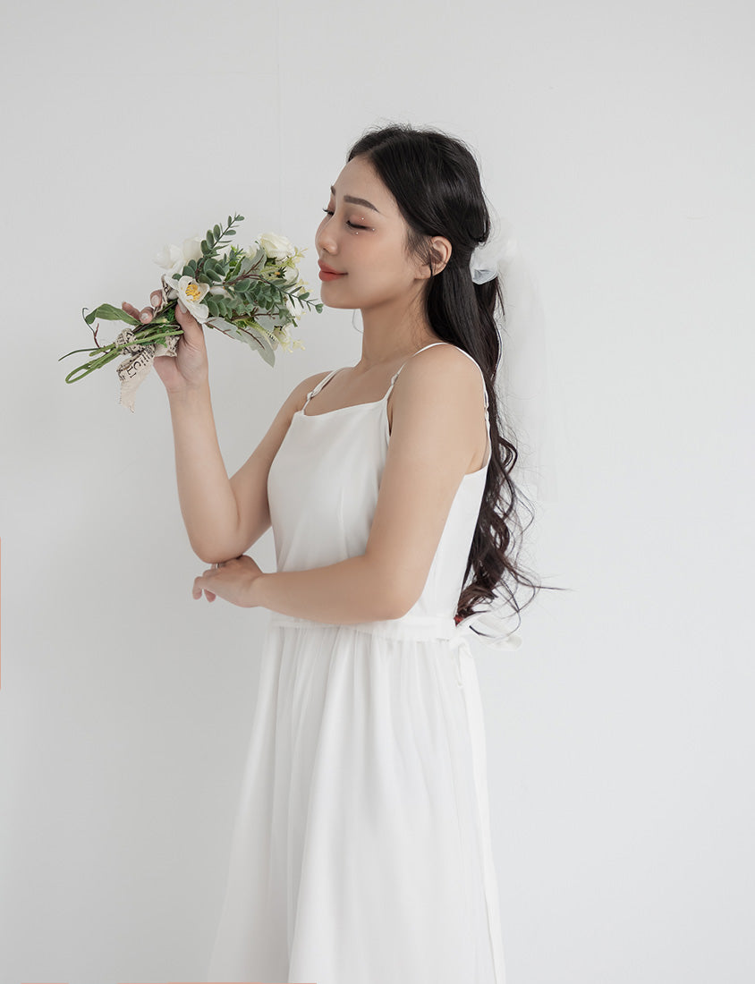 Romantic Adjustable Mesh Plus Size Cami Maxi Dress