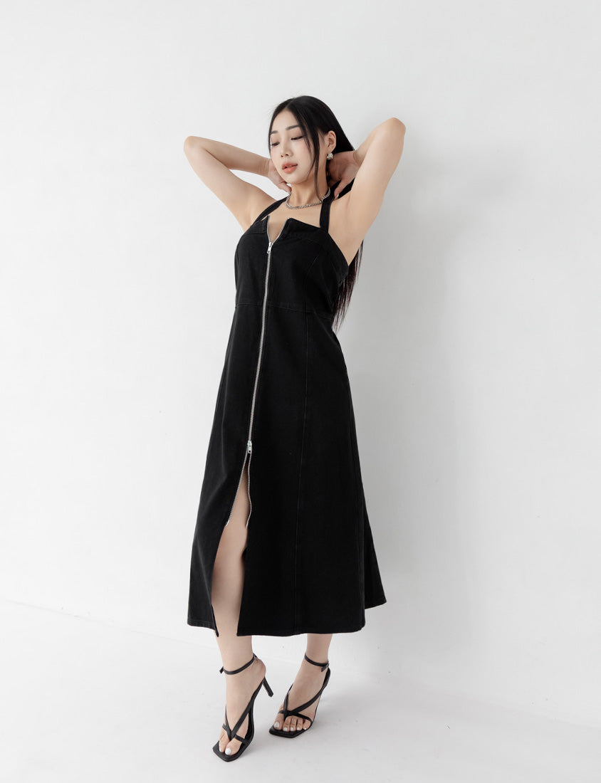 MUA! Sexy Denim Zipper Plus Size Cami Dress