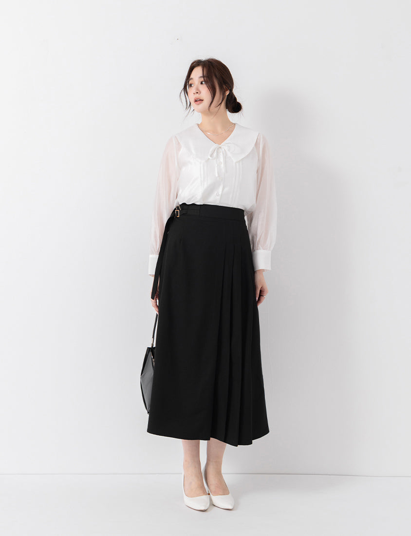 MISS. Tailored Pleated Suit Plus Size Maxi Skirt