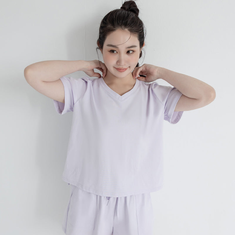 Instant Icy Cooling Sorona Plus Size V-Neck Tee