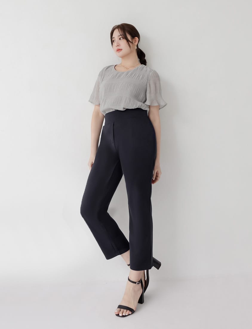 MISS. Korean Style Crinkled Plus Size Chiffon Top