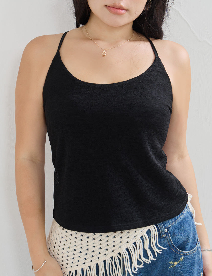 MUA! Textured Cross-Back Knit Plus Size Tank Top