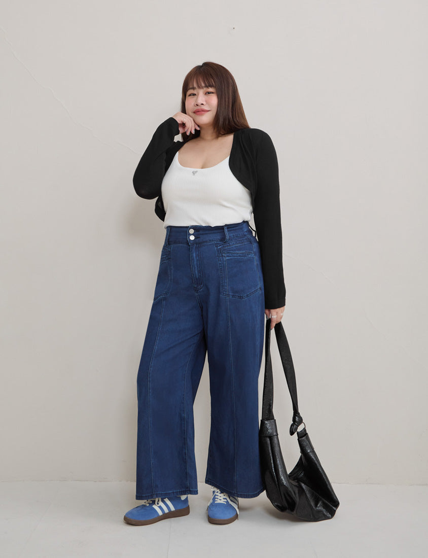 Semi Sheer Hem Plus Size Knit Cardigan