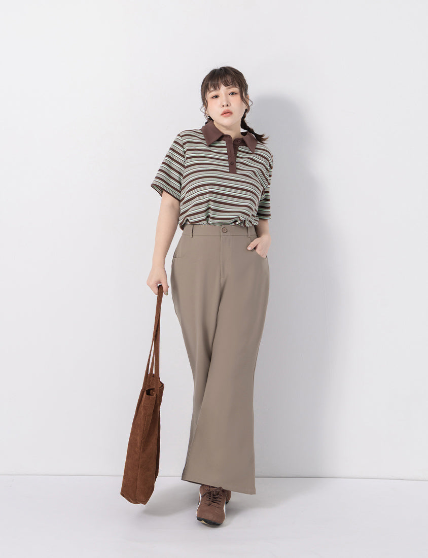 Perfect Proportion Slim Fit Plus Size Flared Trousers (Short)