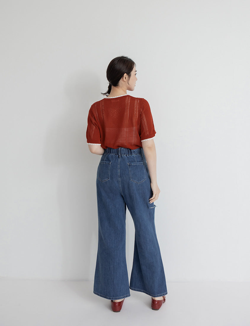 Slim Stitch Distressed Lyocell Denim Plus Size Jeans