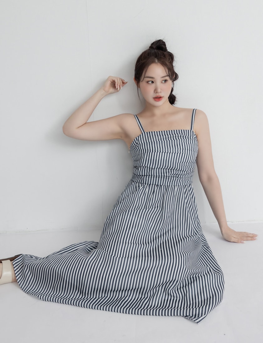Vacay Stripe Adjustable Strap Plus Size Maxi Dress
