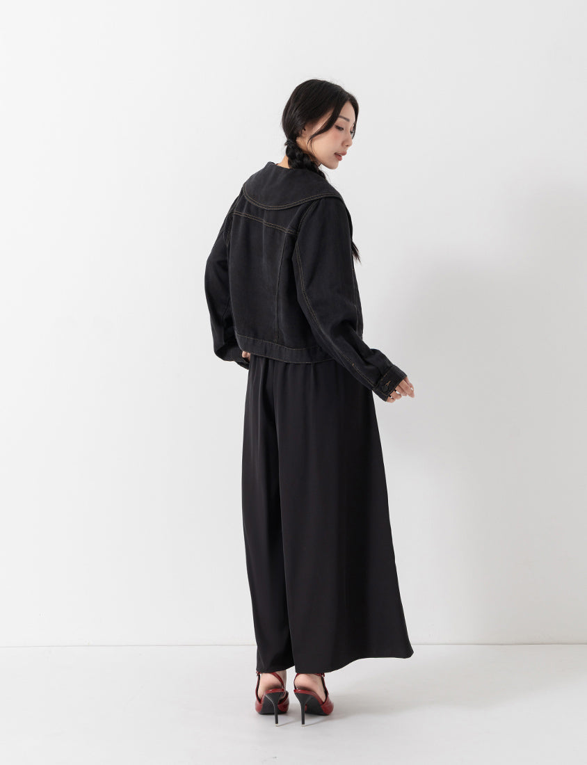 Sweet Collar Lyocell Twill Plus Size Jacket