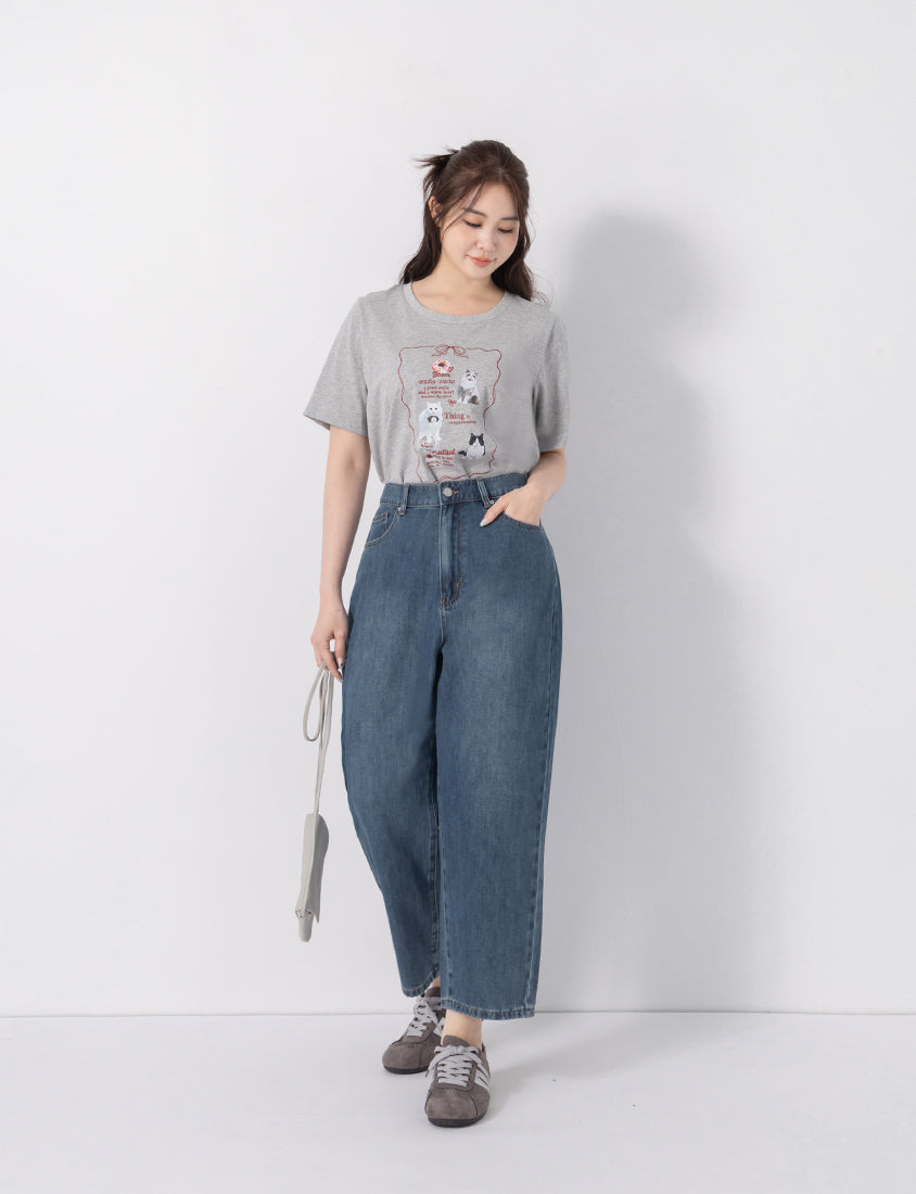 Standard Perfect Fit Slim Straight Cropped Plus Size Jeans