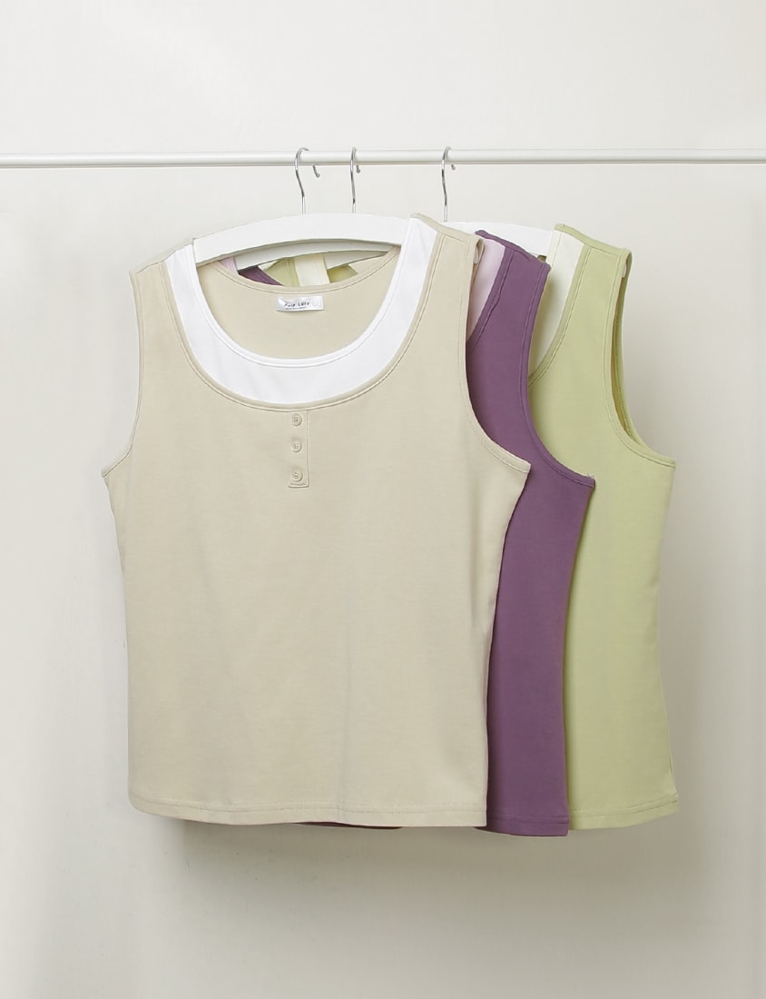 Versatile Faux Two Piece Button Front Plus Size Vest