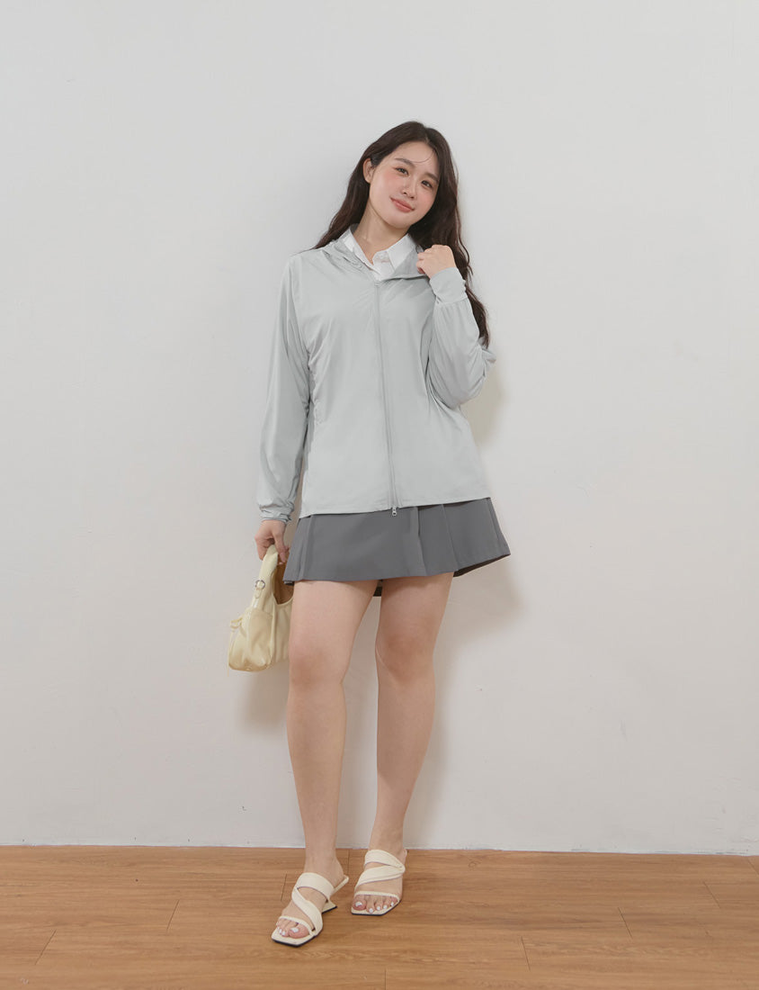 Icy Cooling Detachable Hooded Sun Protection Plus Size Jacket