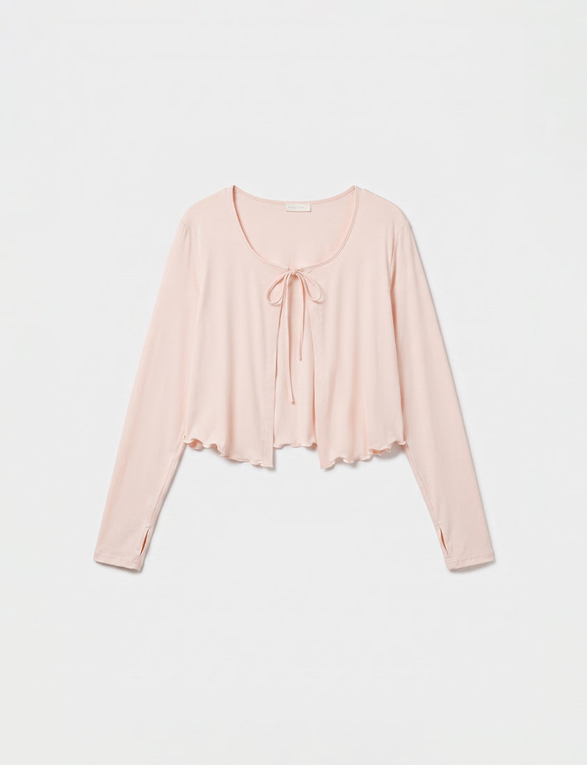 Instant Cooling UV-Protection Cropped Ruffle Trim Plus Size Cover Up