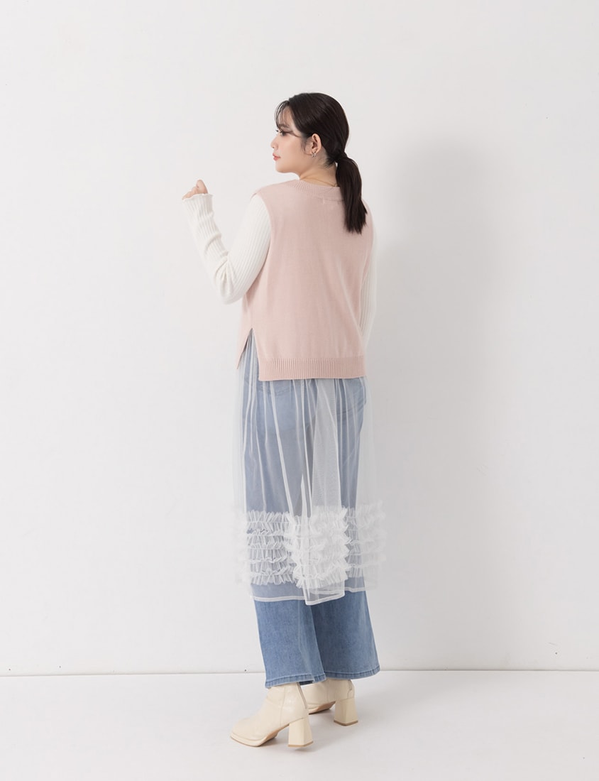 MISS. Soft Tencel Silky Wool Plus Size Knit Vest