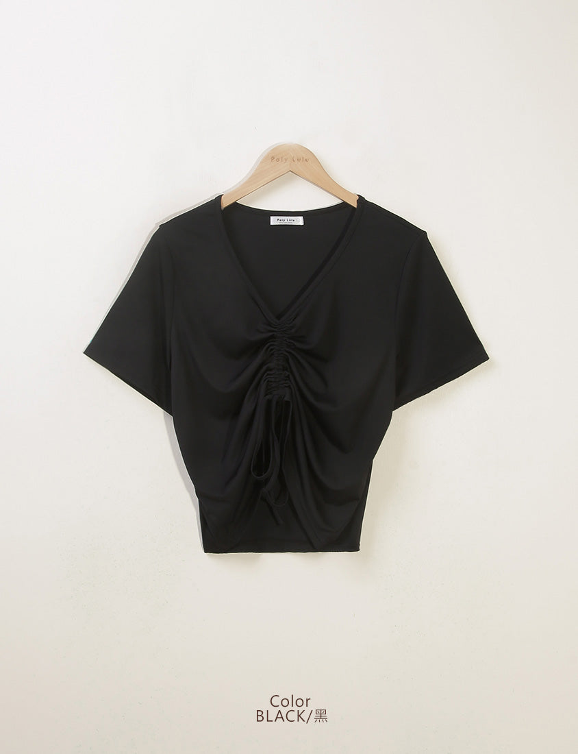 MUA! Silky Cool-Girl Ruched Plus Size Short Sleeve Top