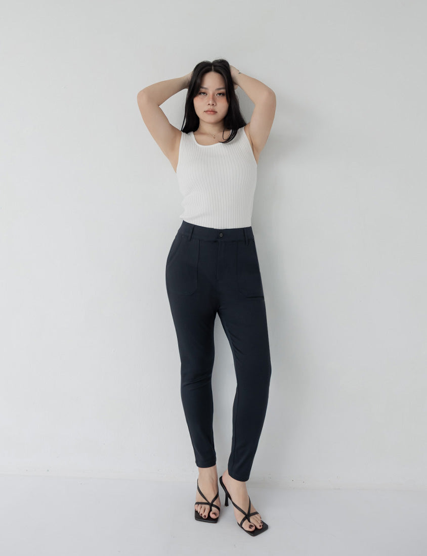 Korean Style Ice Silk Ribbed U-Neck Plus Size Tank Top