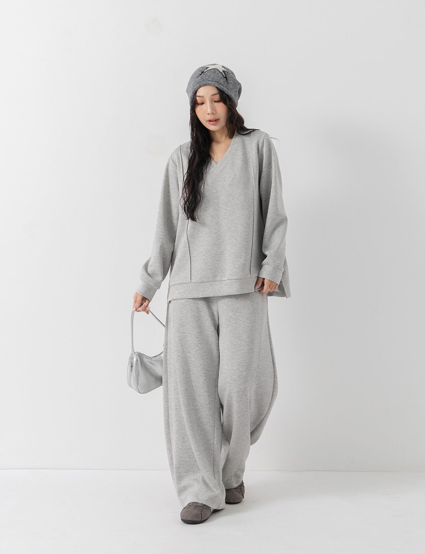 QQ Yogurt Touch Cotton Slimming Curved-Leg Plus Size Pants