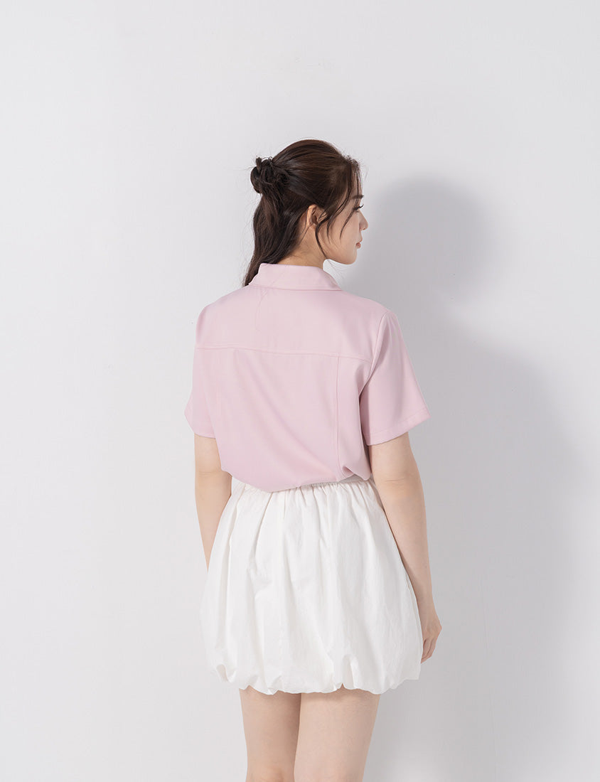 Double Pocket Twill Shell Button Plus Size Shirt