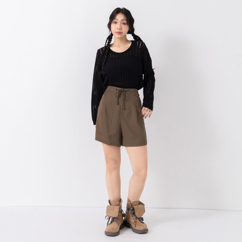 Boyish Style Drawstring Plus Size Shorts