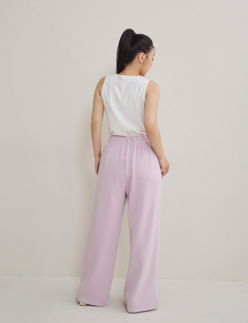 Instant Cool Cloud Cotton Stitch Slit Plus Size Wide Pants