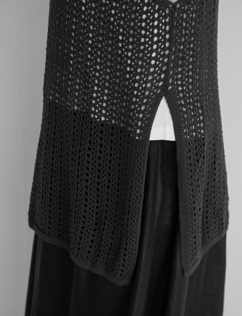 Japanese Style Layered Knit Cutout Plus Size Two-Piece Set