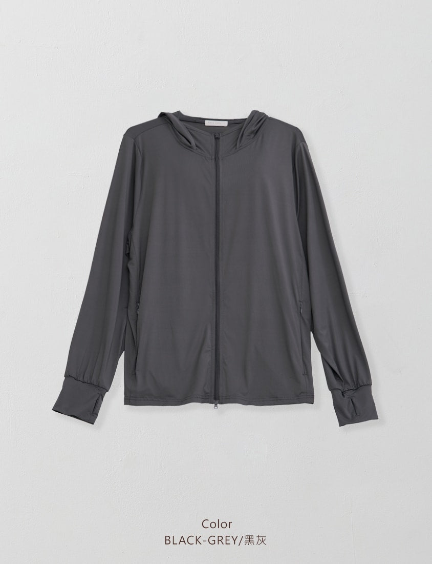 Icy Cooling Detachable Hooded Sun Protection Plus Size Jacket