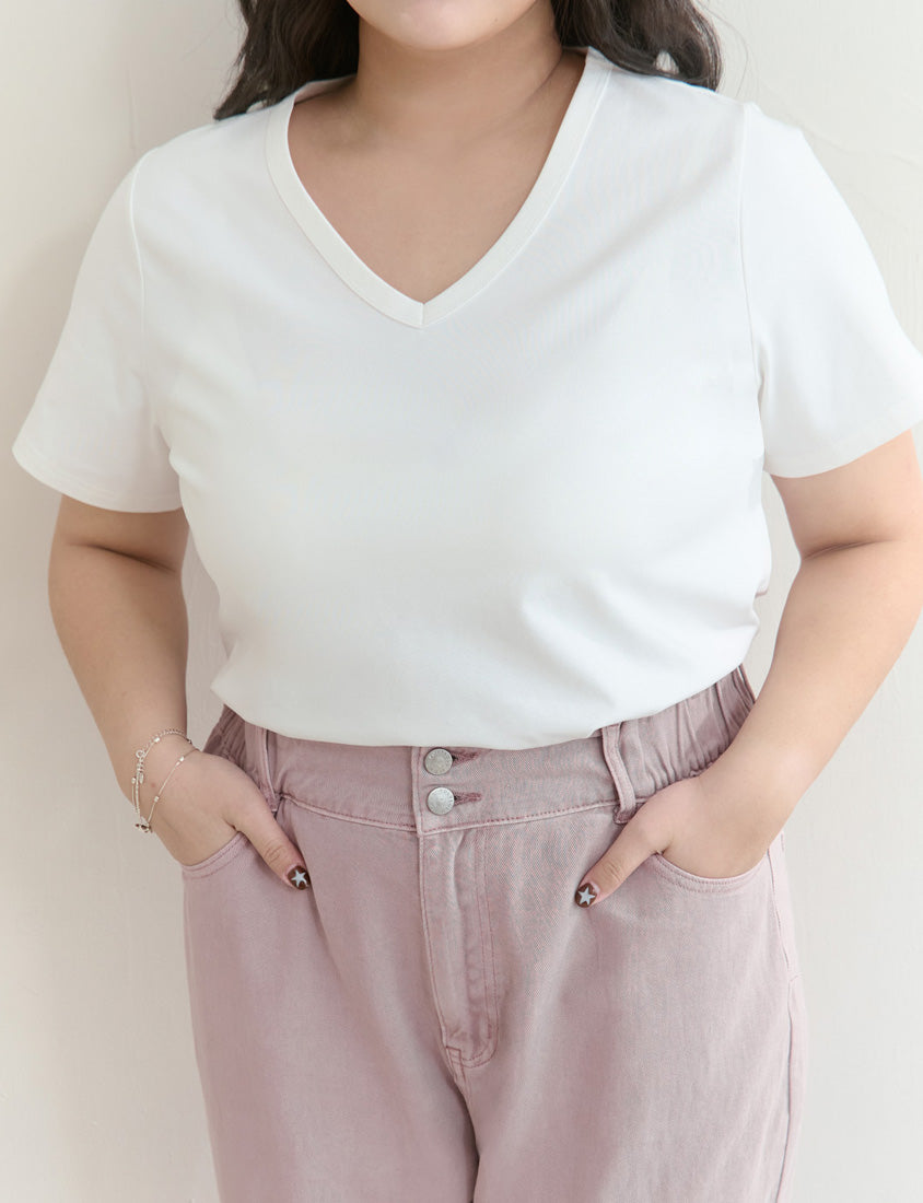 Upgraded 2.0! V-Neck Plus Size Slim Tee