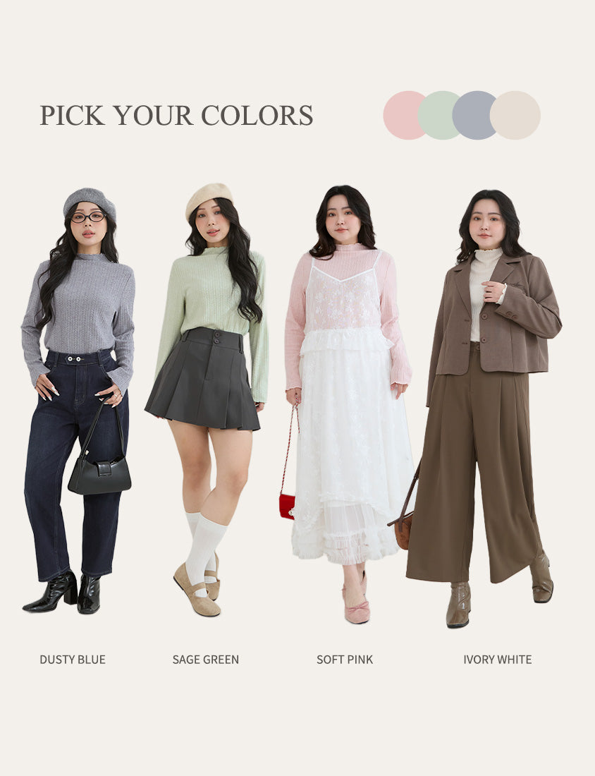 Soft Cable Knit Ribbed Rolled Edges Long Sleeve Plus Size Top