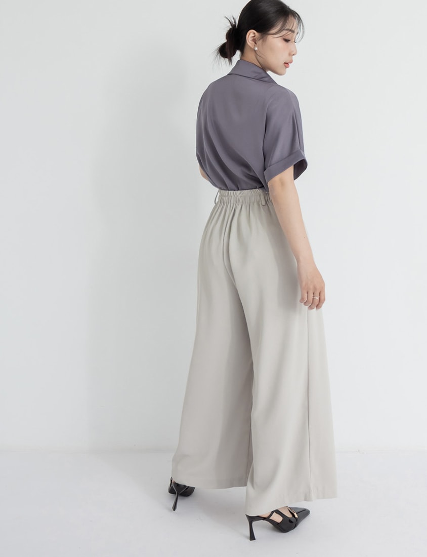 MISS. Lightweight Chiffon Waist Plus Size Long Pants