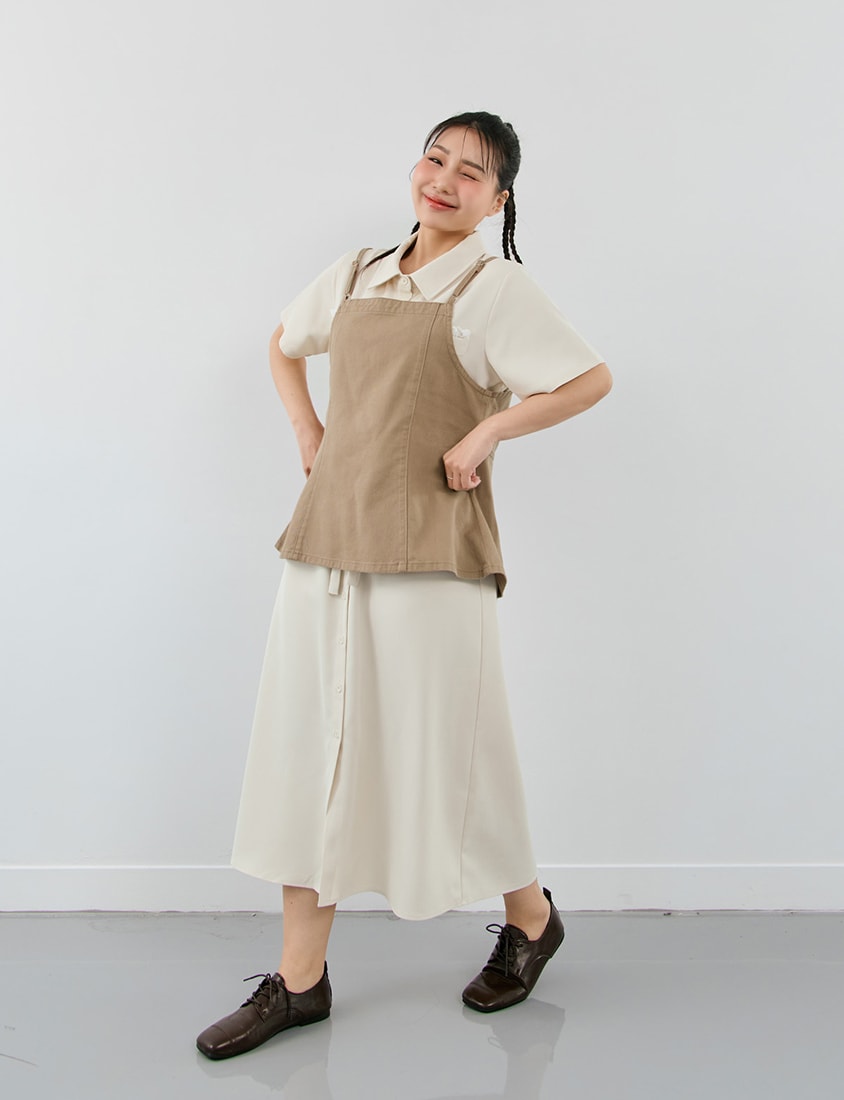 Soft Lace Pocket Plus Size Shirt Maxi Dress