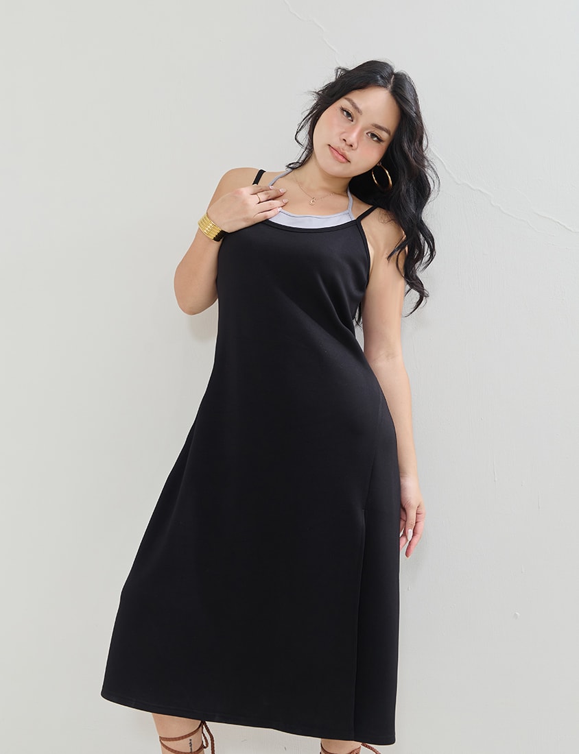 MUA! Cloud Cotton Faux Two Piece Plus Size Maxi Dress