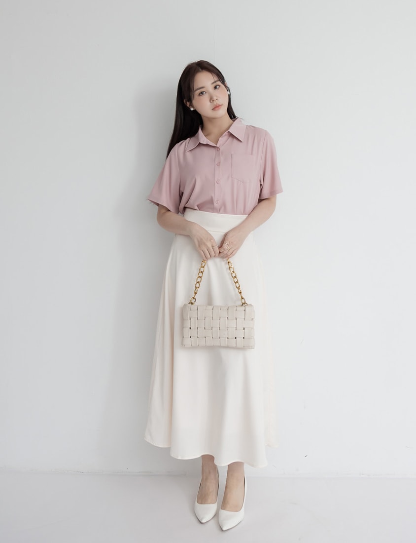 MISS. Silky Cool Classic Morandi Plus Size Shirt