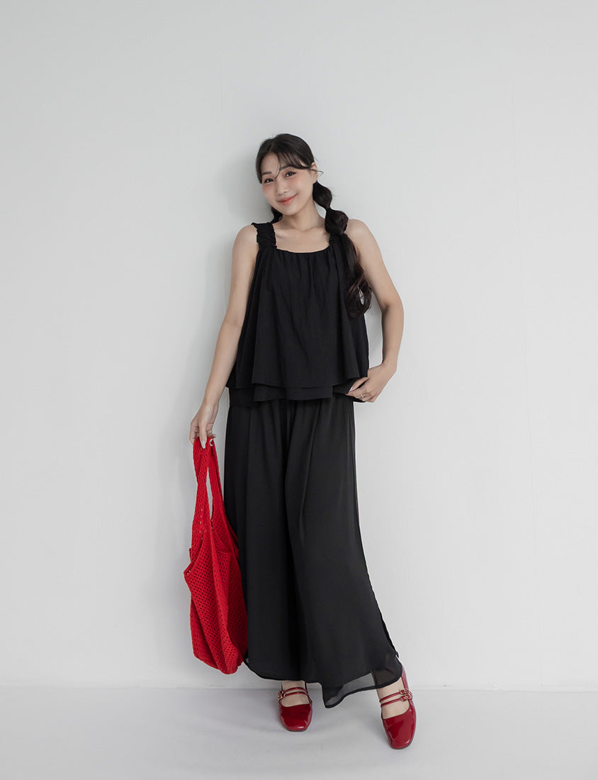Cooling Crinkle Elastic Double-Layer Plus Size Tank Top