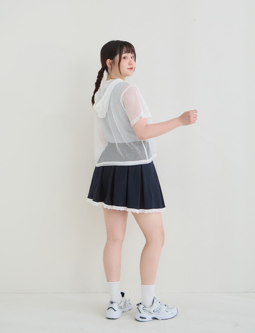 Casual Sporty Mesh Hooded Plus Size Top