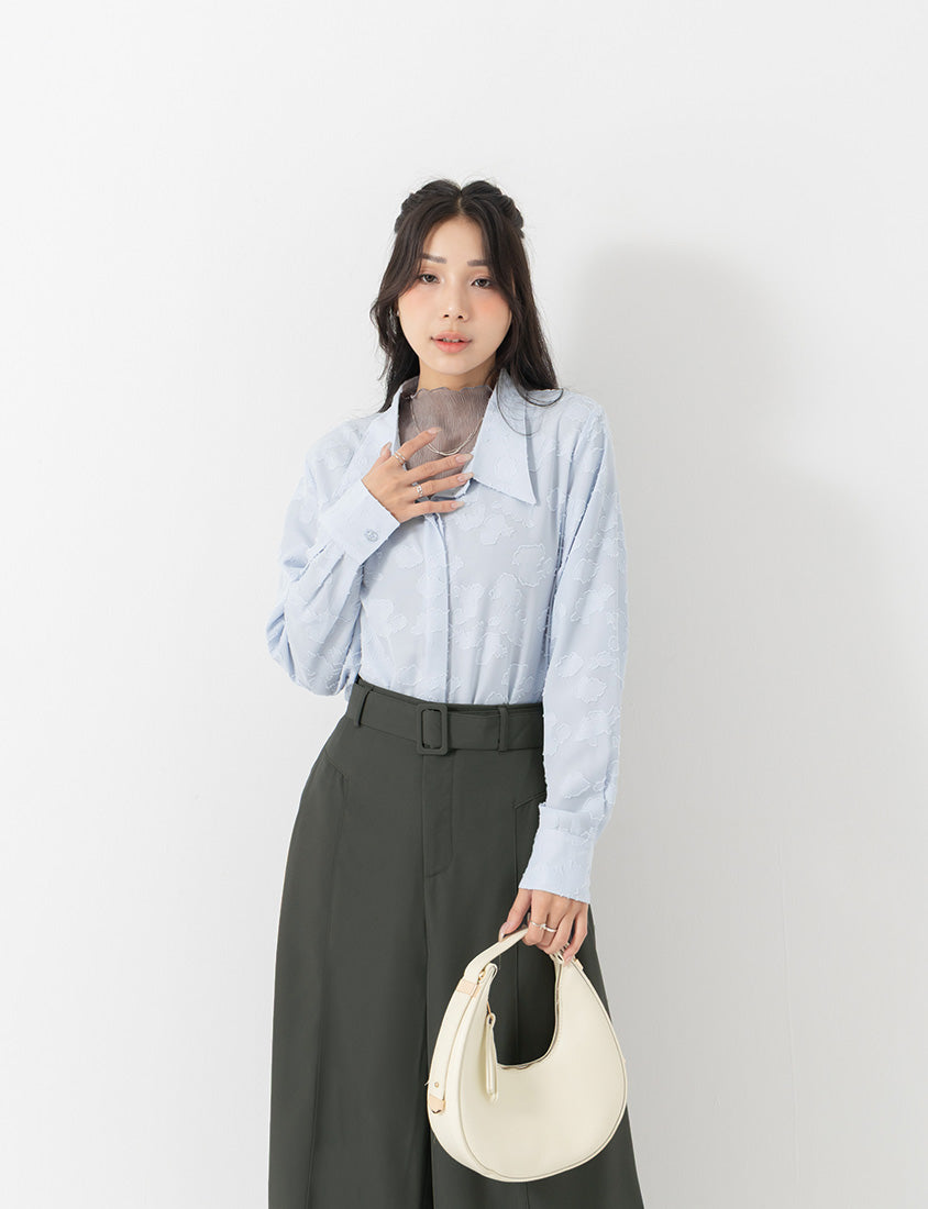 MISS. Tailored Wrinkle-Resistant Plus Size Wide Leg Pants (With Belt)