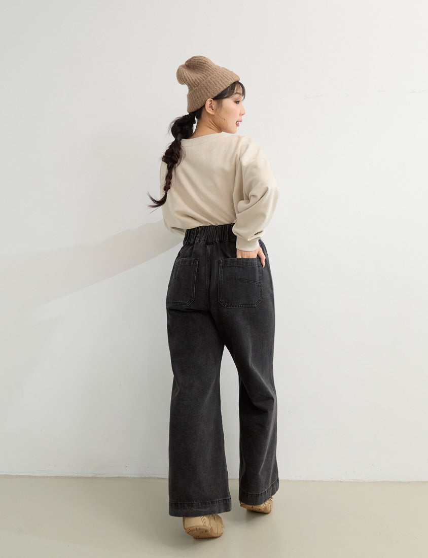 Suede Mittens Embroidered Plus Size Cropped Sweatshirt (Little Heart Collab)
