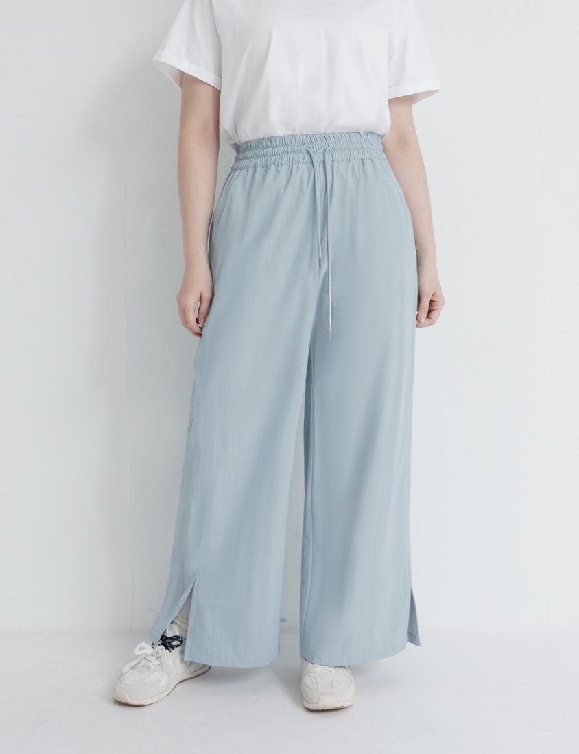 Instant Icy Cooling Sun Protection Slit Plus Size Wide-Leg Pants