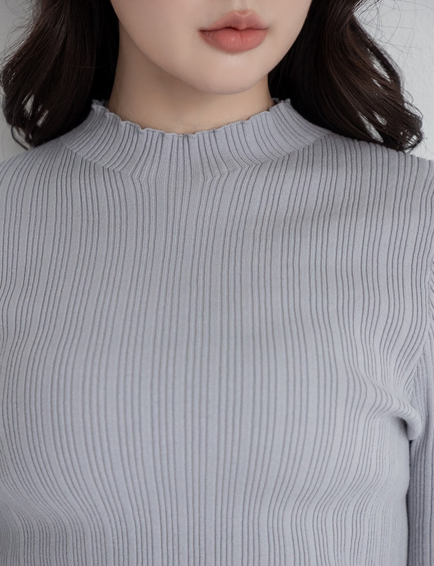 MISS. Essential Versatile Plus Size Ribbed Knit Top
