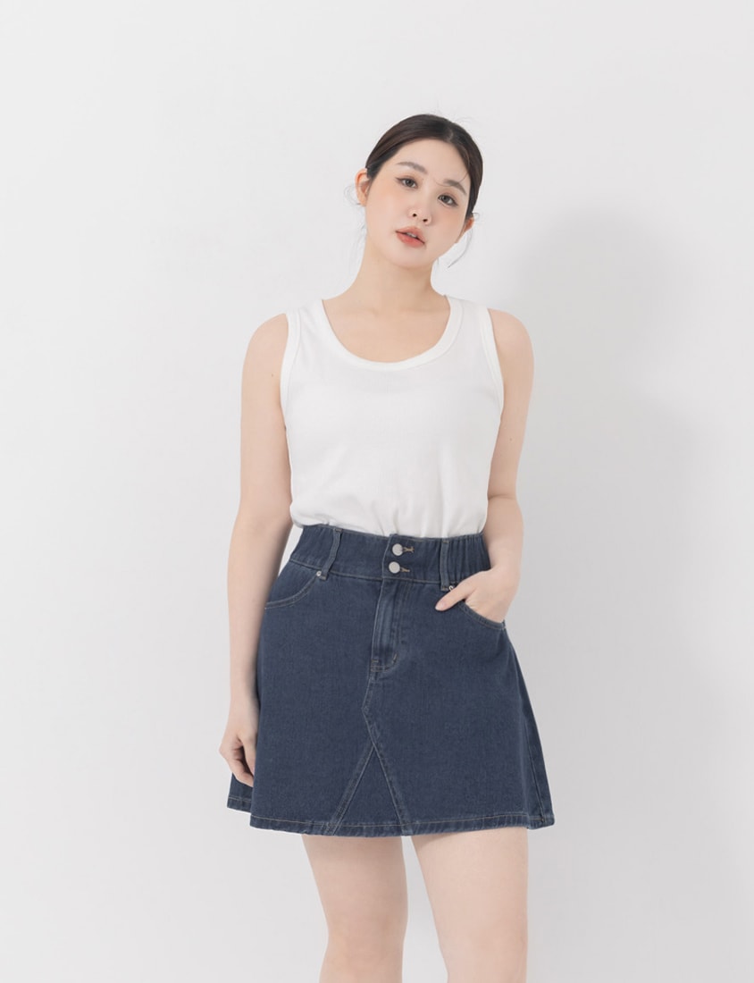 Basic Ribbed Sleeveless Plus Size Tank Top