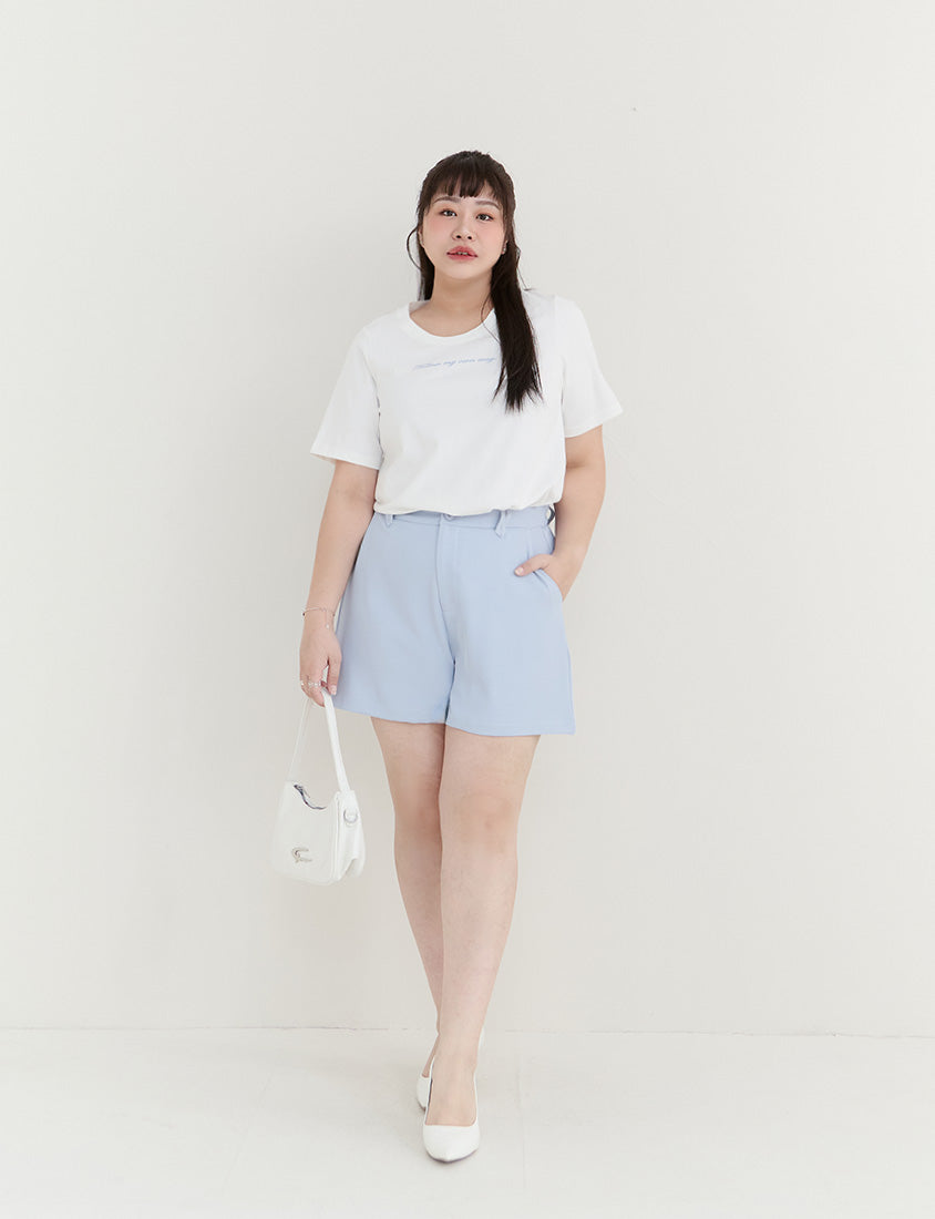 MISS. Elegant Contrast Letter Print Plus Size Tee