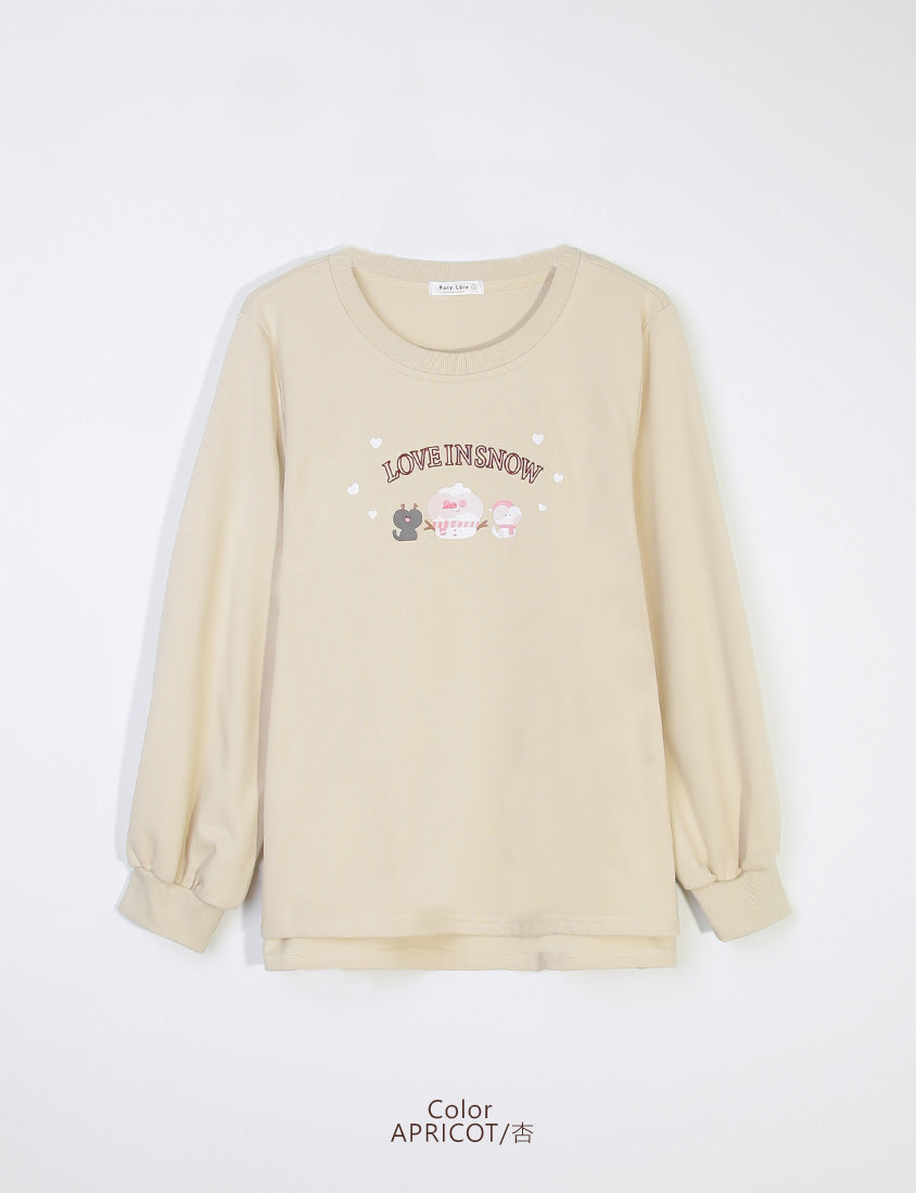 Winter Heart Print Plus Size Sweatshirt (Little Heart Collab)