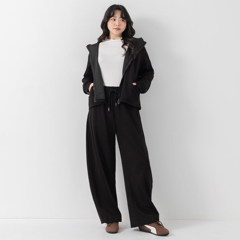 QQ Yogurt Touch Cotton Slimming Curved-Leg Plus Size Pants
