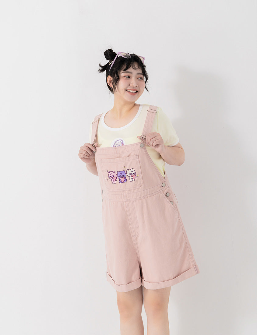 Poly Lulu x UGLY MEWS Collab Plus Size Overall Shorts