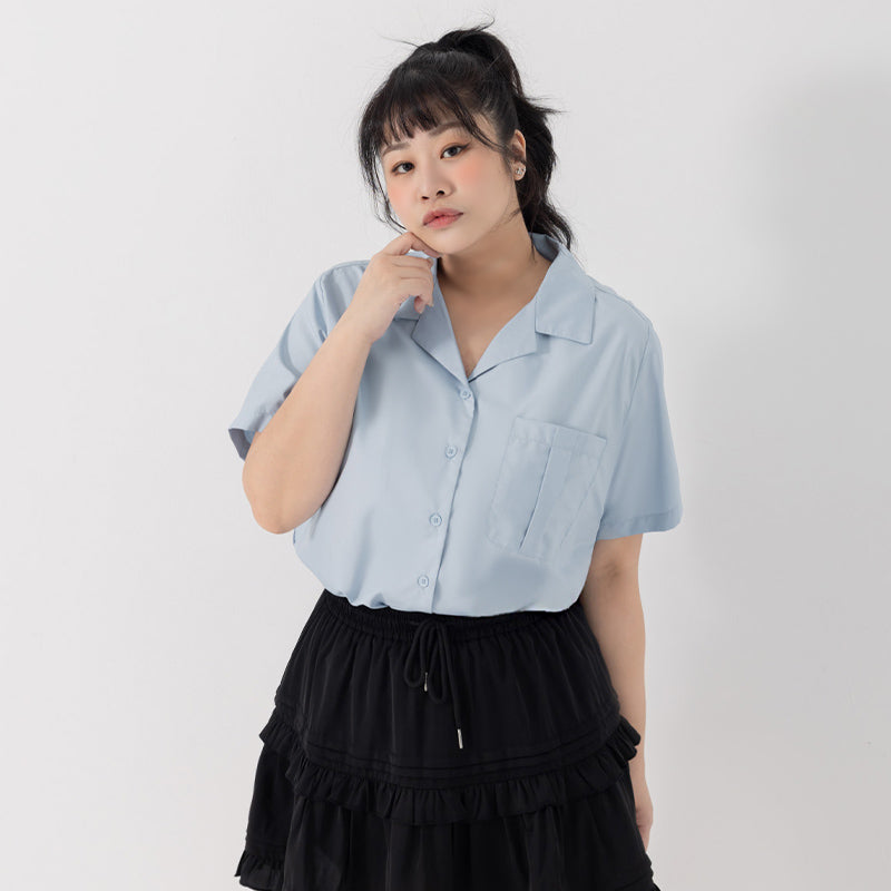 Instant Cooling Cuban Collar Oversized Sun Protection Plus Size Shirt