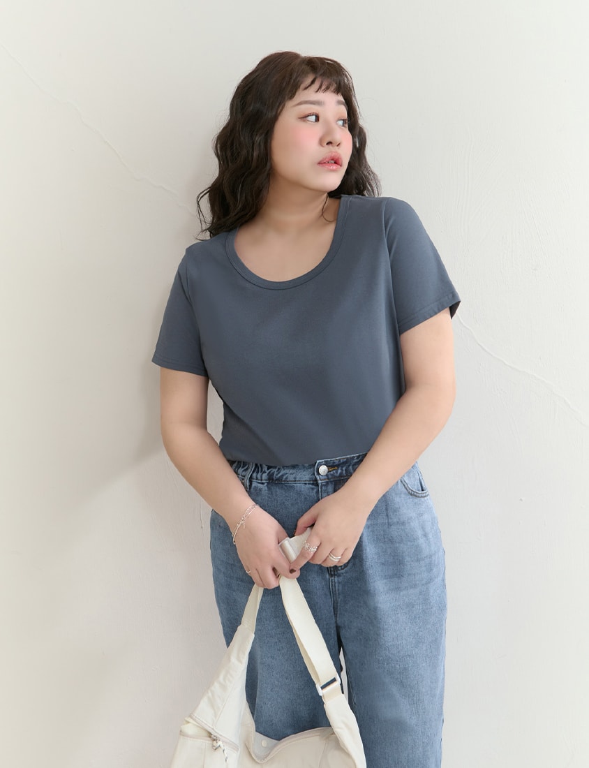 Upgraded 2.0! U-Neck Plus Size Slim Tee