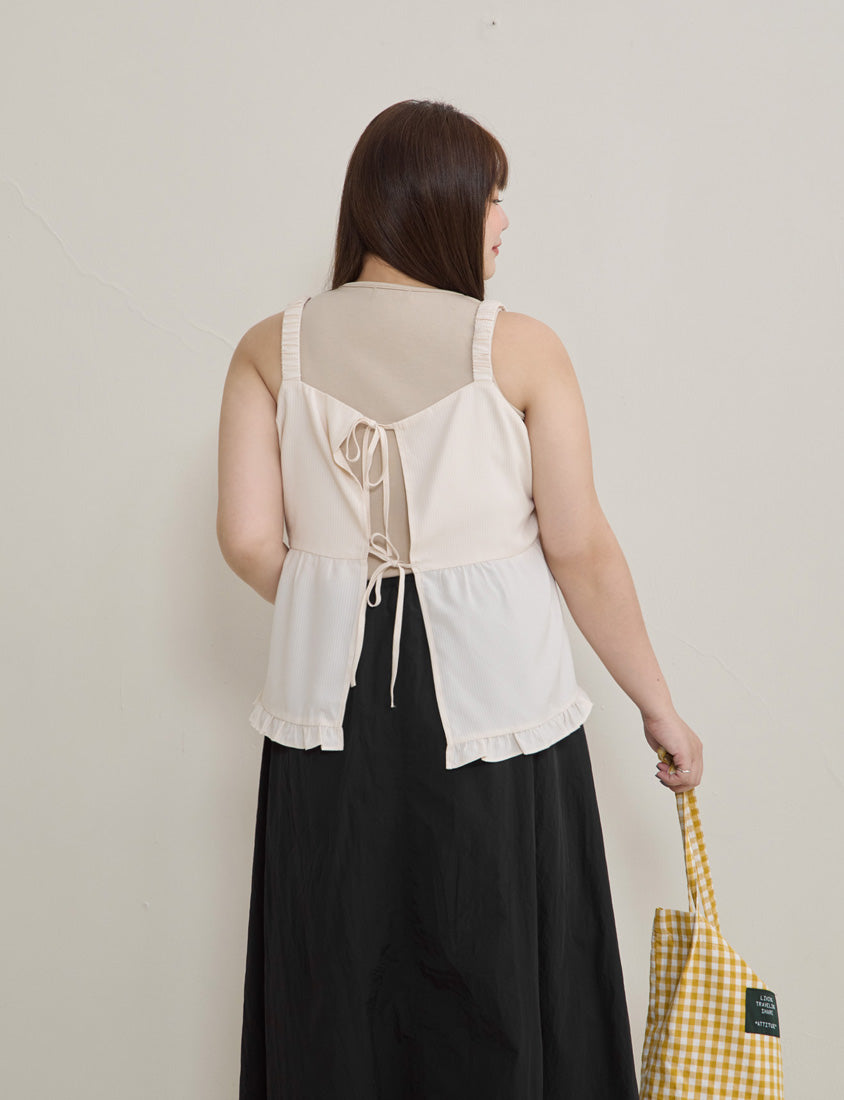 Sweet Stripe Tie-Front Plus Size Layering Vest