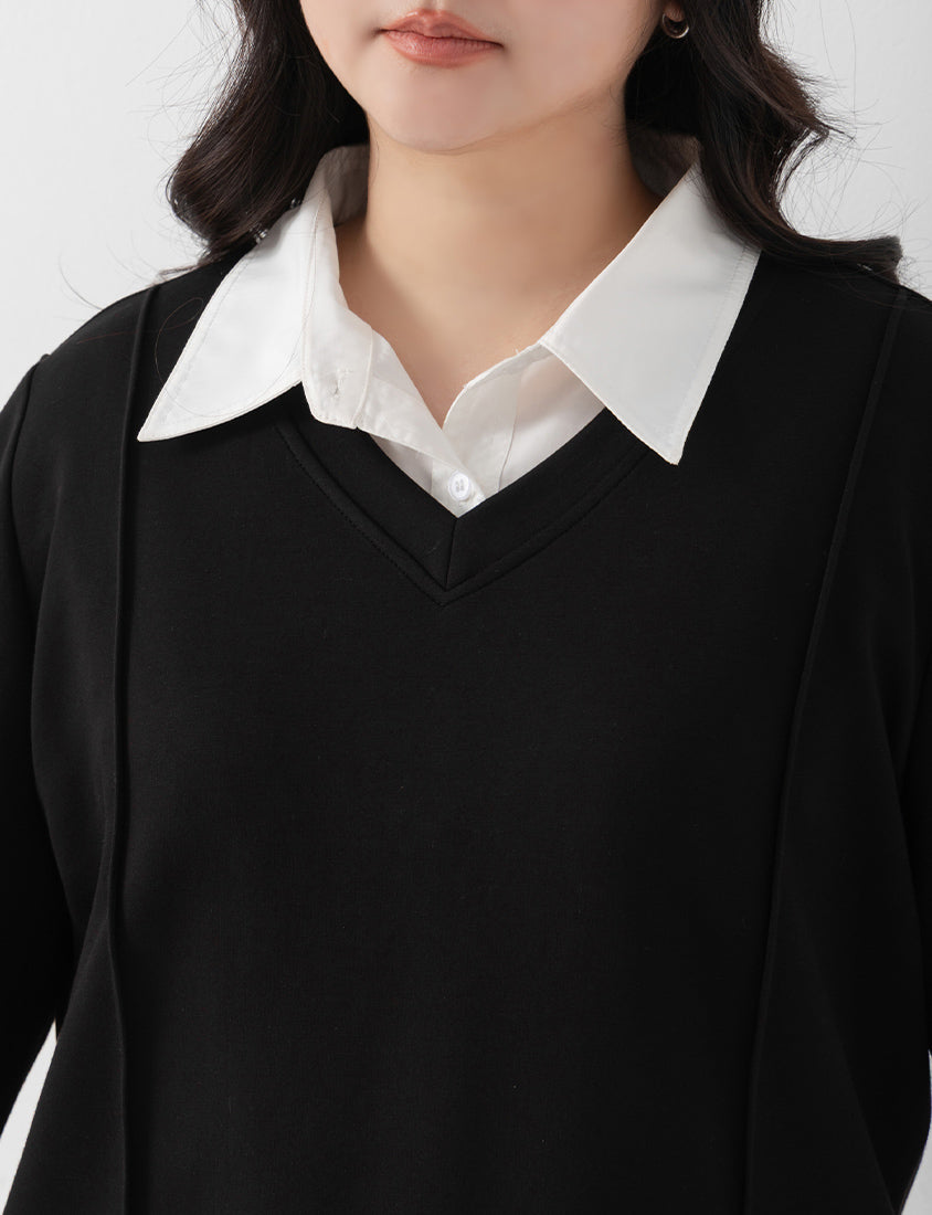 Apple-Shaped Friendly! Perfect Fit Seamed Yogurt Touch Plus Size Sweater