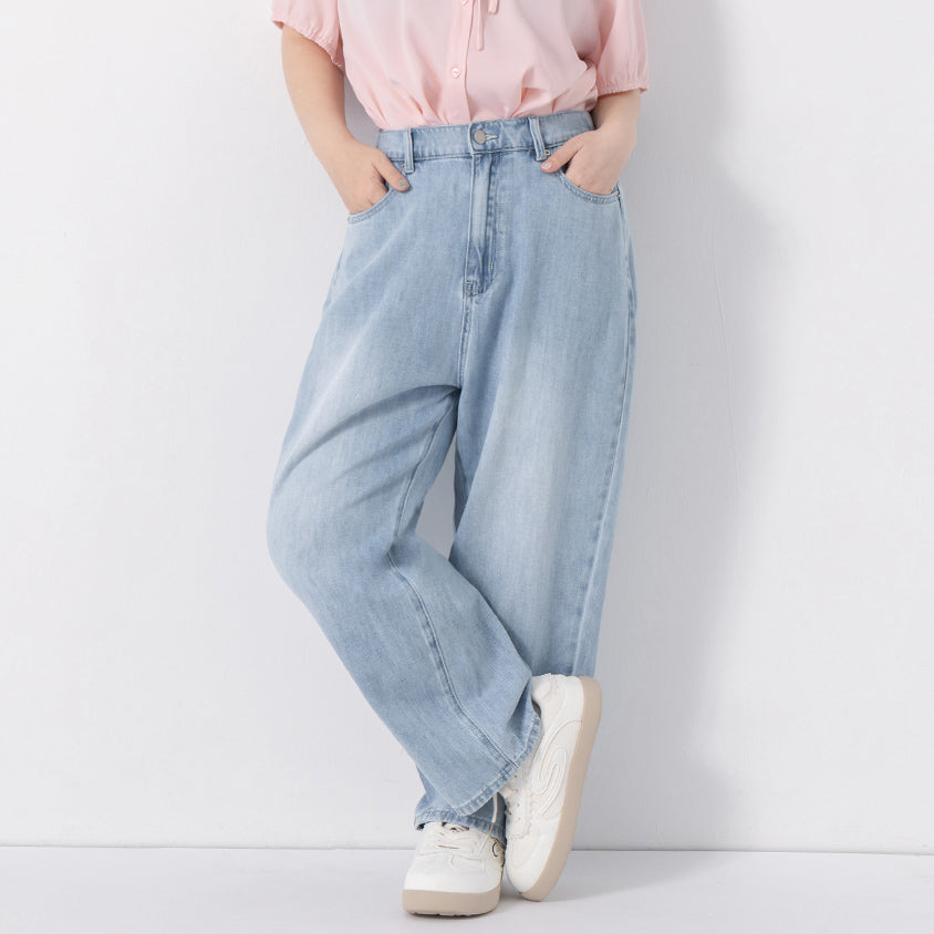 Apple-Shaped Friendly! Perfect Fit Slim Straight Cropped Plus Size Jeans