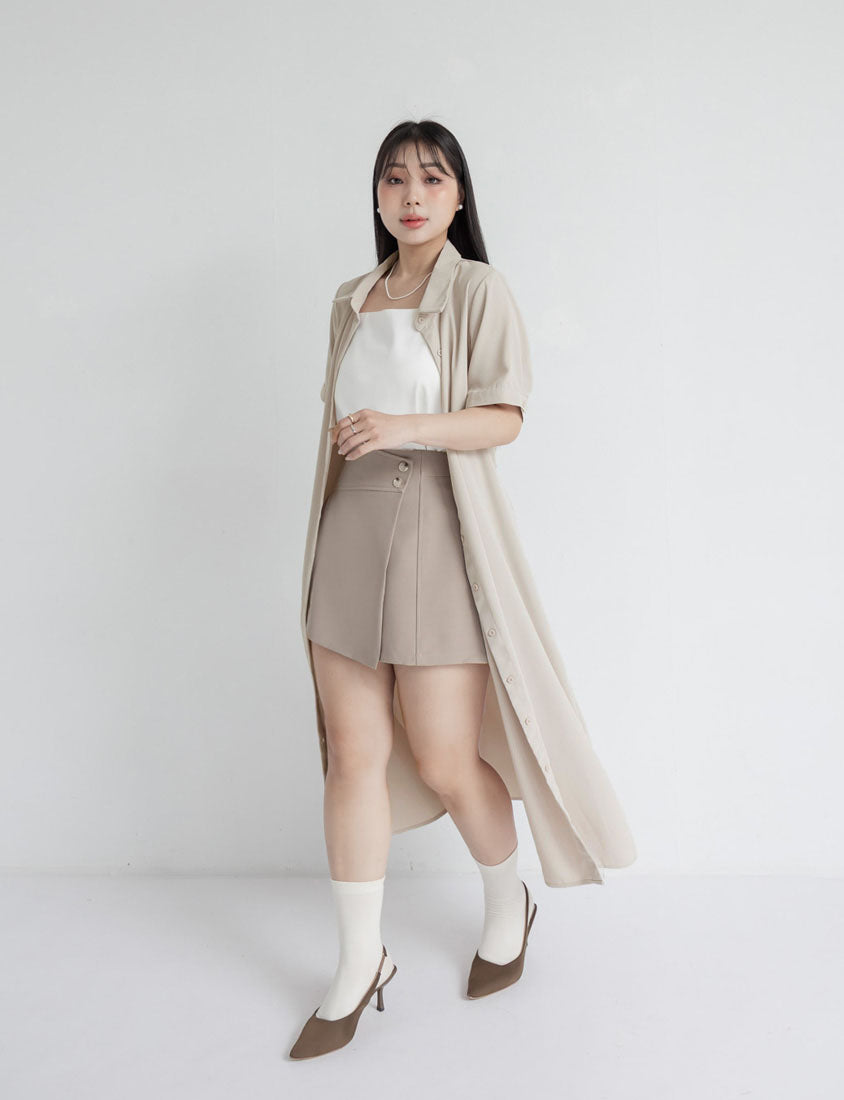 MISS. Minimal Shirt Plus Size Maxi Dress (With Belt)