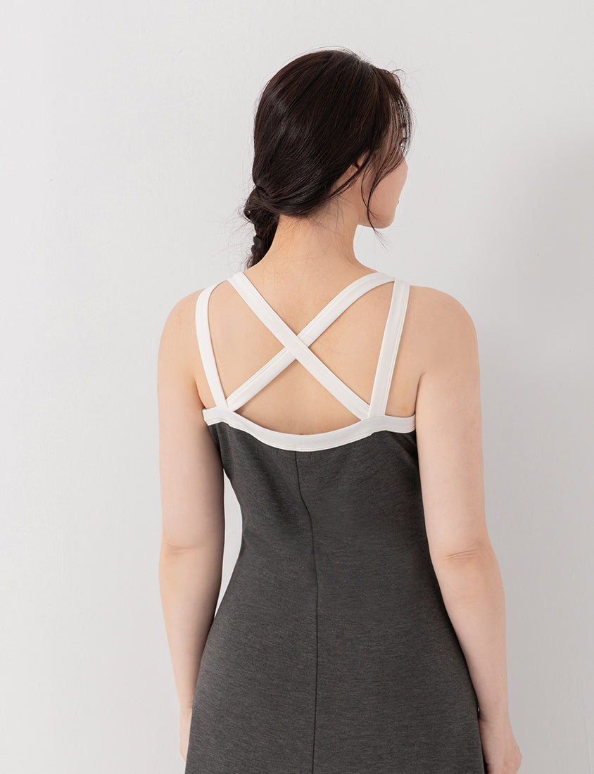 Lyocell Cloud Cotton Open-Back Short Sleeve Maxi Dress