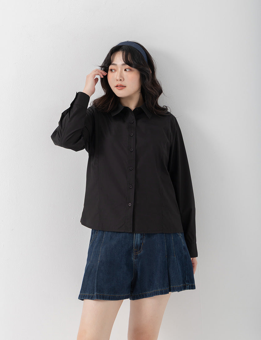 Apple-Shaped Friendly! Perfect Fit Seamed Versatile Plus Size Shirt