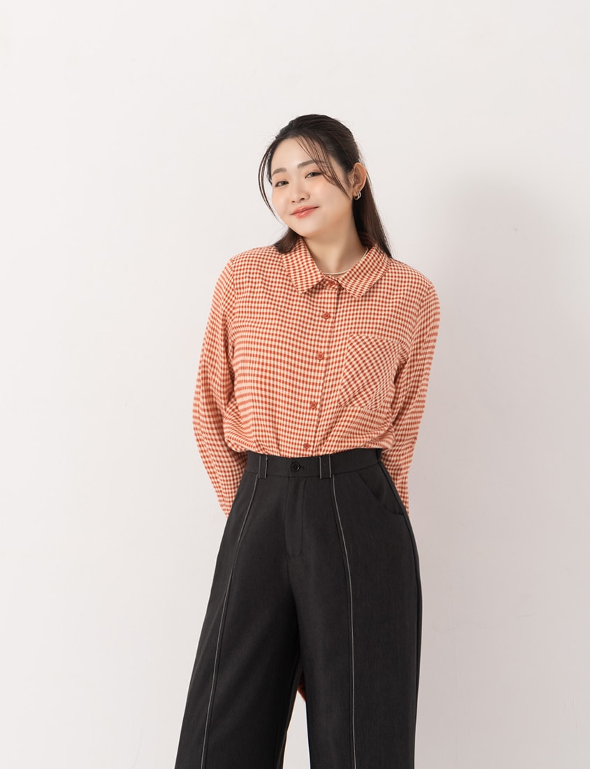 MISS. Slim Fit Colorblock Topstitched Plus Size Tailored Pants
